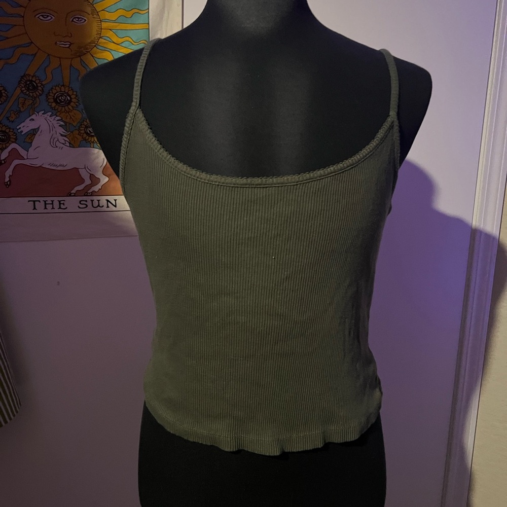 Wild Fable Olive Ribbed Tank Top
